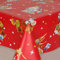 Home Expressions ® Red Santa Claus Father Christmas Pvc Wipe Clean Vinyl Table Cloth/Protector With Reindeers, Snowmen, StarsTextile Backing, (100cm x 140cm Rectangle)