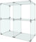 Glassteckvitrine Glasregal Würfelform 83x83cm | Vitrine 4 Fächer 40x40cm Glasplatten | Selbstbauvitrine einfaches Stecksystem | Verkaufsregal Messevitrine Steckvitrine Schaufenstervitrine