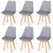 WAFTING 6er Set Esszimmerstühle Gepolsterter Stuhl mit Buchenholz-Beinen und Weich Gepolsterte Chair für Esszimmer Wohnzimmer Schlafzimmer Küche Besprechungsraum, (Gepolstert Grau)