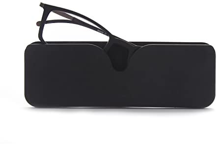 OuShiun Schlanke Lesebrille Blaulichtfilter Herren Damen Dünnes Leser Computer Brillen Leichte für Männer Frauen (Schwarz, 3.0)