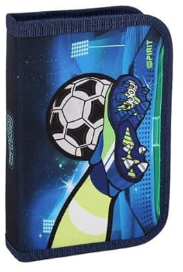 Schüler-Etui Fussball 28 teilig 1-Zipper Mäppchen