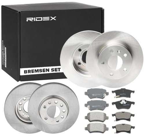 RIDEX 3405B0318 Bremsenset Hinten Vorne Belüftet 263,8 279,6mm - Bremsen Set mit Bremsscheiben und Bremsbeläge Satz