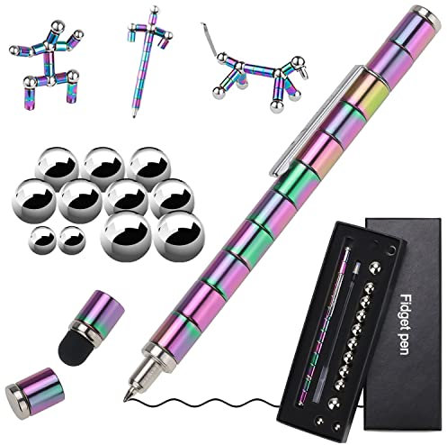 NTGRTY Magnetic Fidget Pen,Magnetischer Kugelschreiber,Magnetstift Kugelschreiber Set,Magnet Stift Ein Kugelschreiber Mit Touchpen,Geschenke für Männer, Frauen, Kinder, Vatertag