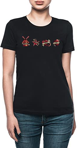 Freedom Beauty Truth Love Moulin Rouge Damen T-Shirt Schwarz