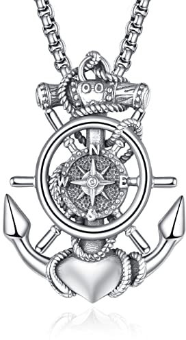 Anker Kette Männer 925 Sterling Silber Anker Anhänge Kettenanhänger Halskette Schmuck Geschenk für Herren Männer