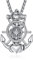 ADMETUS Anker Kette Männer 925 Sterling Silber Anker Kompass Anhänge Anker Kettenanhänger Halskette Anker Schmuck Geschenk für Herren Männer