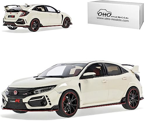 alles-meine.de GmbH Hon-da Civic Type-R 10. Generation Limousine Weiss 2015-2022 Nr 388 1/18 Otto Modell Auto mit individiuellem Wunschkennzeichen