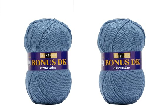 Sirdar Hayfield Bonus DK Double Knitting, Ocean Blue (609), 100g (Pack of 2)
