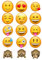 Tortenaufleger Happy Face Mix / 15 Stück 5cm Ø