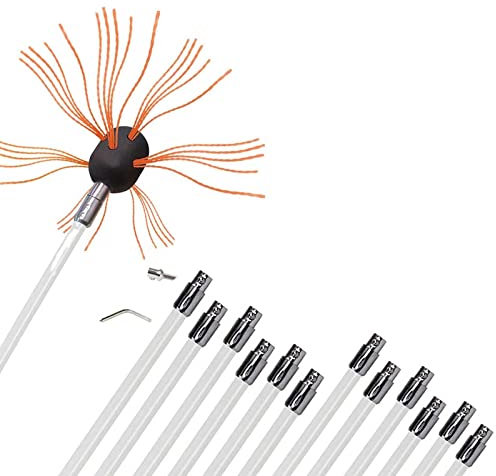 Kit Per La Pulizia Della Stufa A Pellet Regolabile, Spazzola Per La Pulizia Dei Caminetti, Kit Per La Pulizia Della Stufa A , Strumento Per La Pulizia Dei Camini Kit pulizia camino ( Color : Orange ,