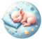 GRAZDesign Wandtattoo Babyzimmer Junge Baby Schwein schlafend - Wandaufkleber Kinderzimmer Wanddeko selbstklebend - 53x50cm