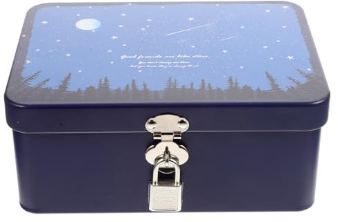 AOKWAWALIY Box Aufbewahrungsbox Blechdose mit Schloss Weißblech Kleine Dose Schlüssel, 1701LZ07H60T