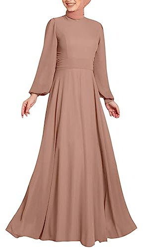 Briskorry Abaya Damen, Kaftan Damen Lang Arabisch, Lange Ärmel Gebetkleid Langes Muslimisch Burka Solide Vollständige Tesettür Giyim Lose Krepp Outfit Elegant Full Cover Hijab Eid Gebet