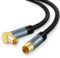Thzzhnno TV Aerial RG6 Coaxial Cable Right Angle 1M, 90 Degree Angled Male to Straight Female, Coax Cord for HDTV, CATV, DVB-T2/C/S, Cable Modem, Radio, Satellite Receivers