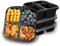 MEEYUU 4 Pack Snack Containers, 4 Compartments Bento Snack Box, Reusable Meal Prep Lunch Containers for Kids Adults, Divided Food Storage Containers for School Work Travel (4 Pack Black)