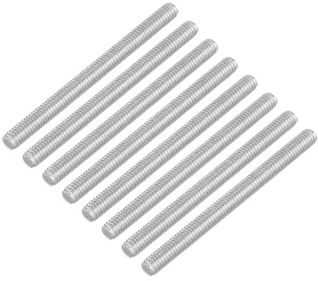 QUARKZMAN 8 Stück Gewindestangen, M4 x 50mm, 304 Edelstahl, Gewindestab mit metrischem Vollgewinde, M4-0,7 Gewindesteigung für Möbel- und Maschinenmontage