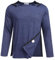 PINSPARK Sportshirt Herren Laufshirt Langarm Hemden nach Schulteroperationen Vollständig Offene Seite Druckknöpfe Dialyse Chemo Kleidung Tearaway Shirt Erholung Navy blau XXL