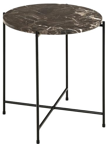 möbelando Beistelltisch >Avila< in Braun, Marmor, Stahl - 45x42cm (HxD)