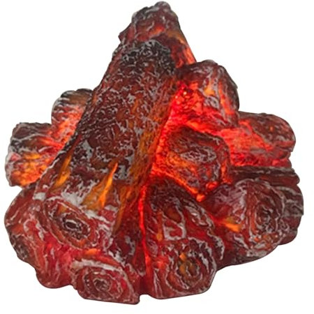 Falò da campeggio finto 3D Ceppi per caminetto finto Realistico alimentato a batteria Fiamma di fuoco finto senza fiamma per Halloween Natale Decorazioni per feste da campeggio Style2 Falso fuoco