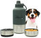 Edelstahl Hundetrinkflasche, Hunde-Reiseflasche 950 ml, Multifunktionale Hundewasserflasche, isolierte Futter- und Wasserschüssel für Hunde, ideal für unterwegs (Dunkelgrau, 950 ml)