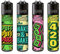 Clipper Feuerzeuge, Set mit 4 Stück, außergewöhnliche Motive (Weed Statements #7)