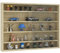 HOMCOM 5-Tier Wall Display Shelf Unit Cabinet w/ 4 Adjustable Shelves Glass Doors Home Office Ornaments 60x80cm Oak
