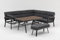 Gardissimo Nara Oak Rechts, Dining Lounge mit Ecksofa, Esstisch, Bank & Kissen - wetterfest bis 9 Personen - Bezüge waschbar - Aluminium Garten Sitzgruppe Gartenlounge Garten Möbel Set - anthrazit
