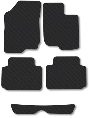 Kia Carens (2006-2013) 5mm Rubber Car Mats Compatible with Accessories Premium Durable Tailored Fit Heavy-Duty Floor Mats Set Accessory Waterproof Durable Custom Fit Water Resistant Easy-Clean