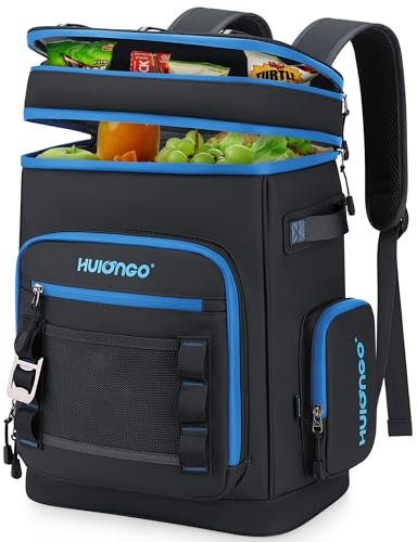 Hulongo Mochila Nevera Impermeable Grande Mochila Térmica Isotérmica Aislada a Prueba de Fugas para Camping, Playa, Pesca, Picnic, Viajes, Exteriores, 30L, 48Latas