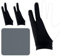 BOXOB Gant d'artiste à Deux Doigts pour iPad et Tablette Dessin Graphique, 20x8cm Gant d'art Stylet avec Chiffon Nettoyage Gants de Dessin Numérique pour Main Droite et Main Gauche Cadeau (Moyen)