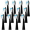 LokoBatii 12 stück Aufsteckbürsten kompatibel mit Oral B Pulsonic Schallzahnbürsten, Zahnbürstenaufsatz für Pulsonic Slim Clean 2000, Slim Luxe 4000, 4500, Slim 1002, Schwarz