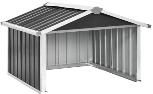 HOMTAKIE Abri Tondeuse Robot de Jardin Abri pour Tondeuse à Gazon Robotisée Rangement d'Outils Hangar Arrière-Cour 92x97x63 cm Acier Galvanisé (Anthracite)