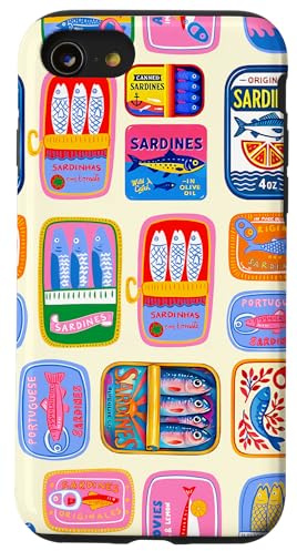 Retro Summer European Tinned Sardine Fish Collage Case for iPhone SE (2020) / 7 / 8