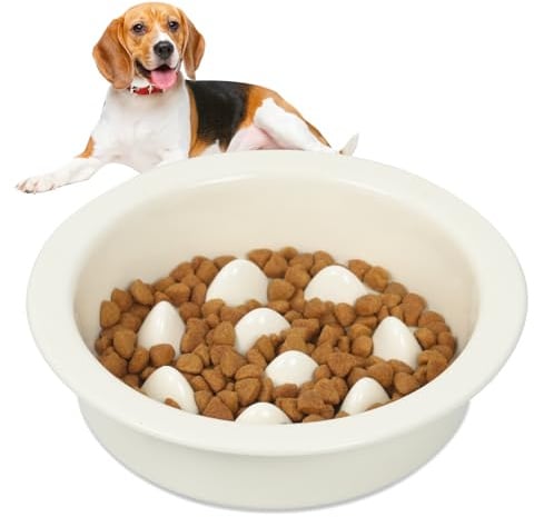 Gamelle Anti Glouton Chat Céramique Bol Puzzle Gamelle Anti Glouton Gamelles Labyrinthe Anti Vomissement pour Chiens de Petite et Moyenne Taille et Tous Les Chats