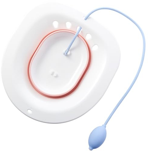 DECOMELODY Sitzbadewanne für Schwangere und Postpartum Pflege Hygienisches Sitzbad mit Überlauf Design Platzsparendes Waschbecken Kompatibel mit Standardtoiletten Bequemes Sitzbad zur