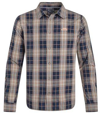 Weird Fish Lando Long Sleeve Check Shirt Navy Size 4XL