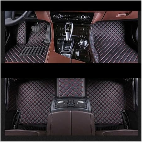Automatten Custom Car Fußmatten Für Jaguar Für Xf 2007–2018 2019 2020 2021 2022 2023 Für Xf-Sportbrake Auto Teppiche(Schwarz Rot,2016-2023 XF)