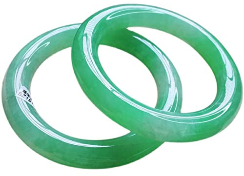 Pink Palm Jade Armreifen, volles Grün und Sonne, Armreif für Damen, rundes Chaiselongue mit Schmuckschatulle, 54–64 mm, Jade (62 mm)