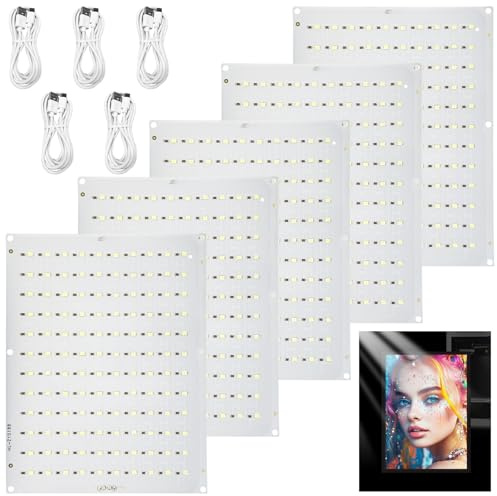 5PCS CMYK Lithophane LED Backlight Board Kit für BambuLab A1/A1 mini/P1P/P1S/X1C/X1E, 3D Druck Foto Light Panel, USB, Heim & Büro Dekoration