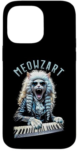 Meowzart Mozart Cat Funny Classical Music Piano Keyboard Case for iPhone 14 Pro Max