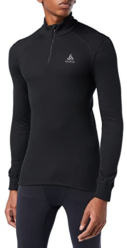 Odlo Herren Funktionsunterwäsche Langarm Shirt mit Reißverschluss ACTIVE WARM ECO, black, XXL