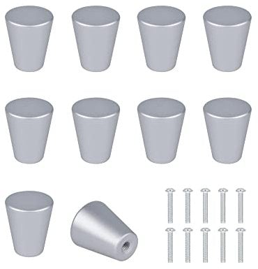 SPDYCESS 10 Stück Schrankknöpfe Möbelknöpfe Türgriffe für Küche, Knauf Griffe für Kleiderschrank Schrank Kommode Schublade, Silber