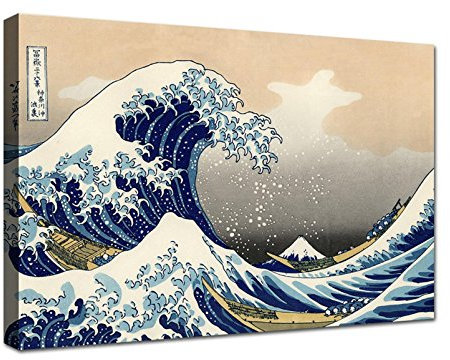 canvashop Quadri Moderni Soggiorno Hokusai Cm 50X35 La Grande Onda Di Kanagawa Quadro Su Tela Canvas Stampe Da Parete Arredo Casa Arte Giapponese