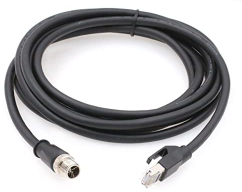 SZRMCC Cognex Industrial Ethernet Cable blindado altamente flexible M12 8 pines X Code a RJ45 Cat6 IP67 Cable blindado impermeable (8 m, azul)