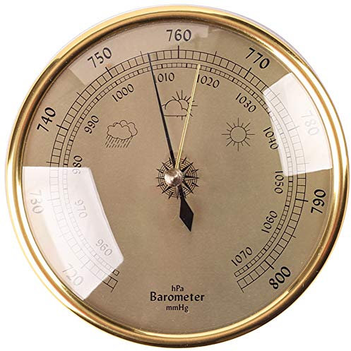 YANYUESHOP Wetterstation Präzisions-Aneroid-Barometer 1070 hPa 128 mm Durchmesser rundes Zifferblatt Outdoor Indoor Air Pressure Tool, Haushaltsmeteorograph, für Hotels, Lager, Büros,B