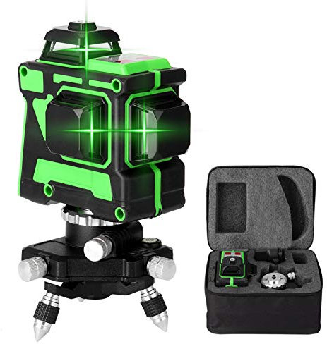 Livella Laser Autolivellante 360 Professionale, Mulcort Laser Verde 3d A 12 Linee 4800mah Batteries, Compatibile Con Il Treppiede