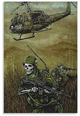 CETE Anti-Krieg-Poster Vietnam-Totenkopf-Soldat Poster, Modernes Familien-Schlafzimmer, Wandposter, 50 x 75 cm
