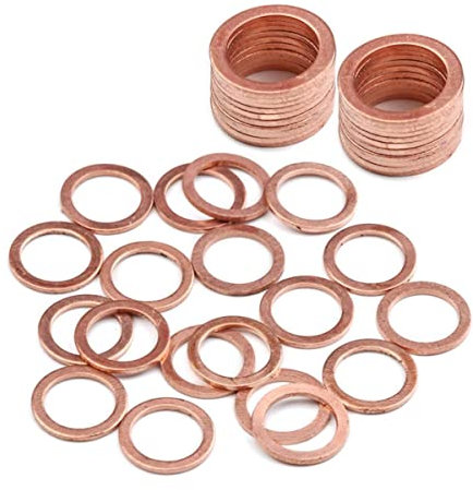 10/20/50 Stück massive Kupfer-Unterlegscheibe, flache Ringdichtung, Öldichtungsbeschläge, 10 x 14 x 1 mm, Unterlegscheiben, Verschluss, Hardware-Zubehör, 6 x 10 x 1 mm, 20 Stück