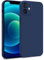 MyGadget Hülle kompatibel mit iPhone 12 Mini - Zweilagige Handyhülle mit Kameraschutz - Cover mit Innenfutter & Silikon außen - Dunkelblau