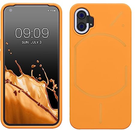 kwmobile Hülle kompatibel mit Nothing Phone (1) Hülle - Silikon Handy Case - Handyhülle weiche Oberfläche - kabelloses Laden - Mango